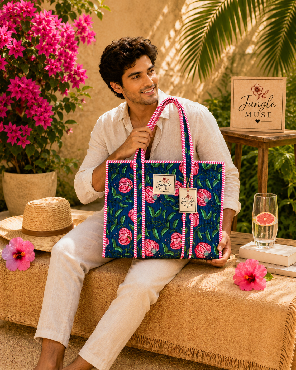 Bluebell Bloom Quilted Tote Bag