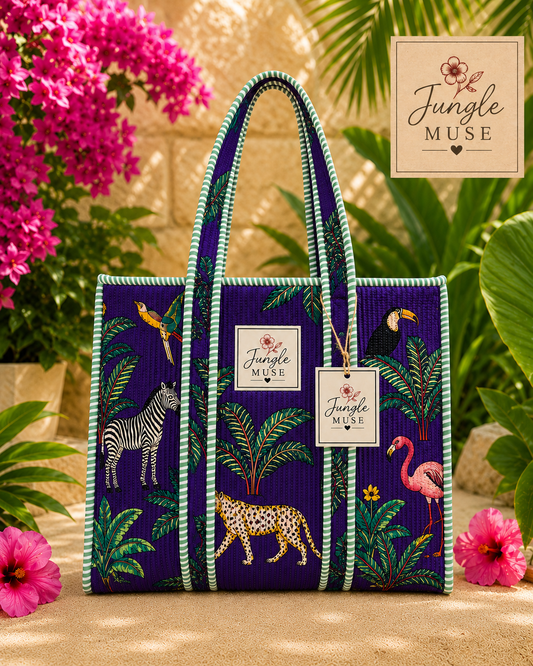 Royal Safari Quilted Tote Bag