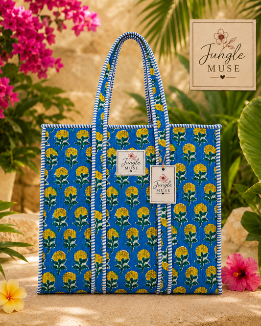 Marigold Meadow Quilted Tote Bag