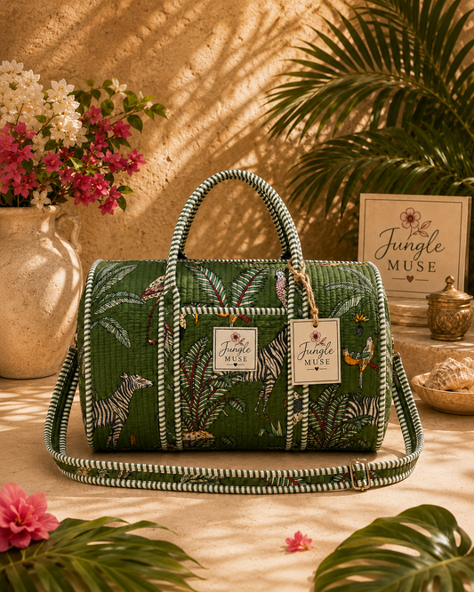 Emerald Safari Quilted Duffle Bag