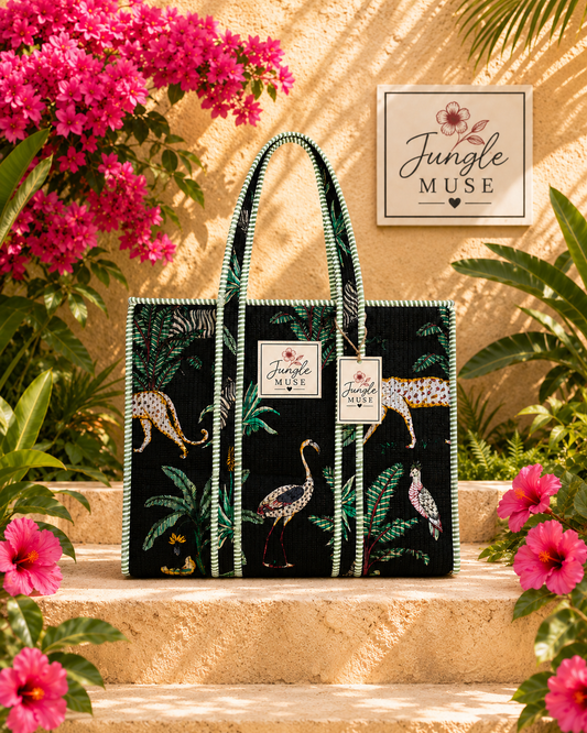 Black Savannah Quilted Tote Bag