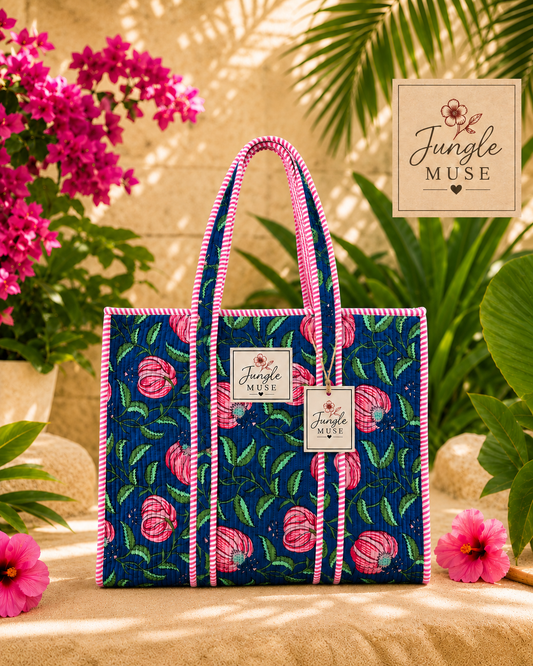 Bluebell Bloom Quilted Tote Bag