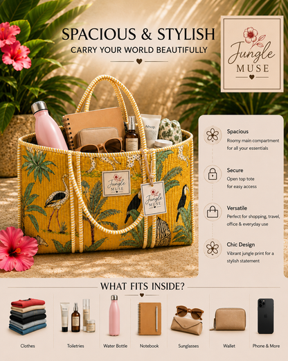 Golden Savannah Quilted Tote Bag