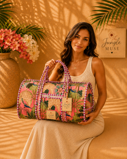 Jungle Bloom Quilted Duffle Bag