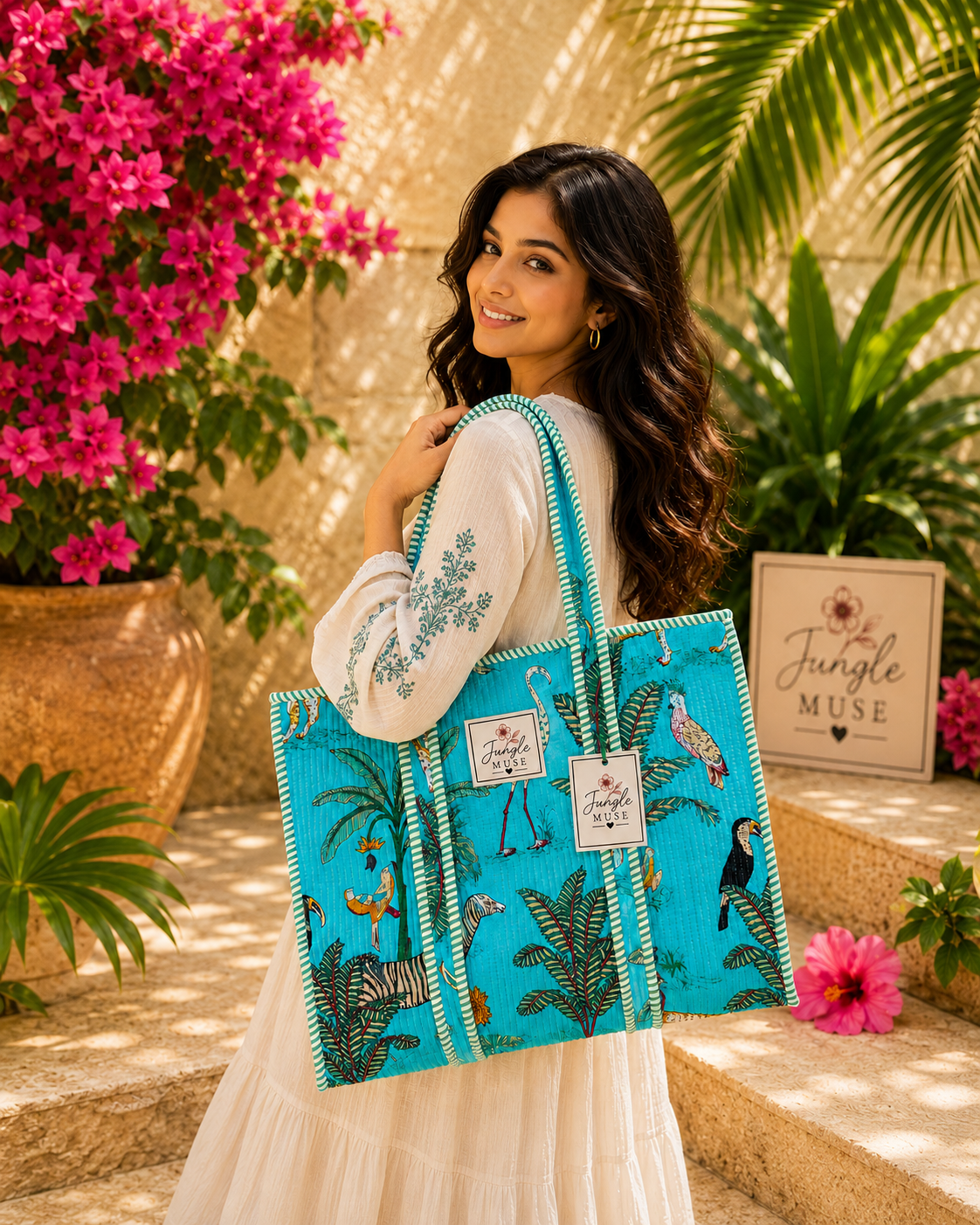 Ocean Oasis Quilted Tote Bag