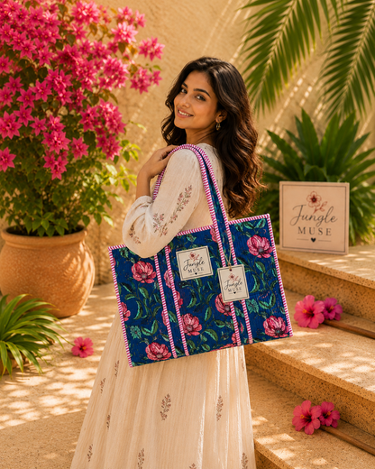 Bluebell Bloom Quilted Tote Bag