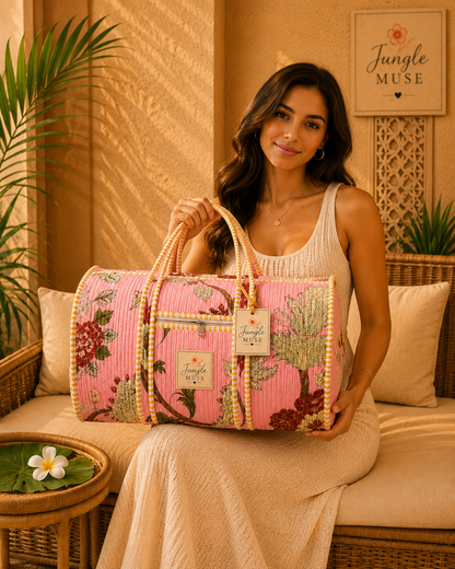 Petal Muse Quilted Duffle Bag