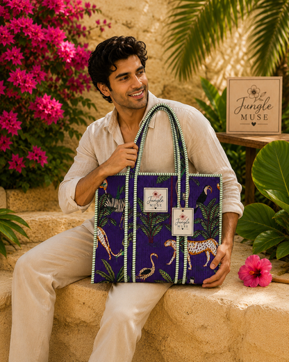 Royal Safari Quilted Tote Bag
