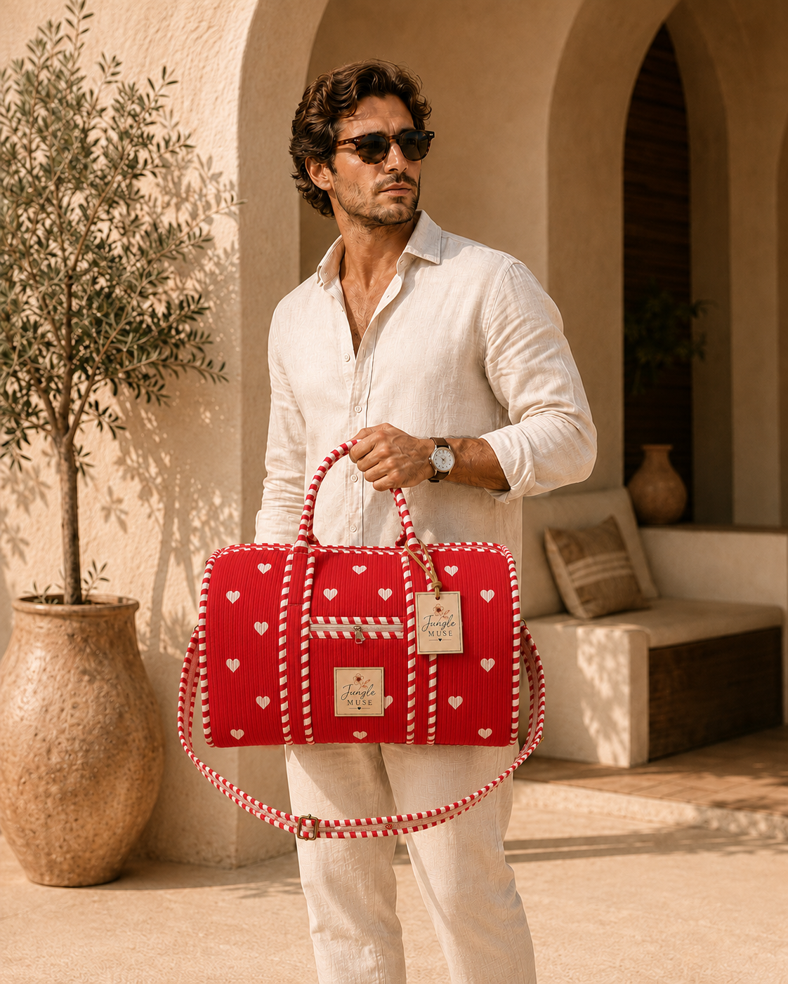 Scarlet Love Quilted Duffle Bag