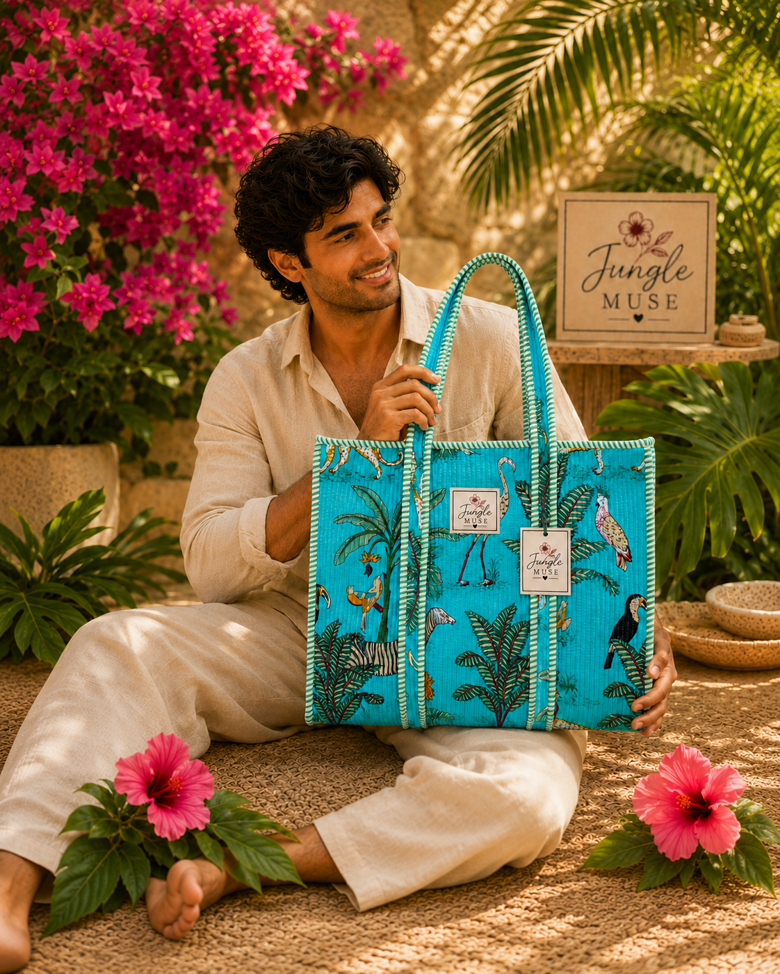 Ocean Oasis Quilted Tote Bag