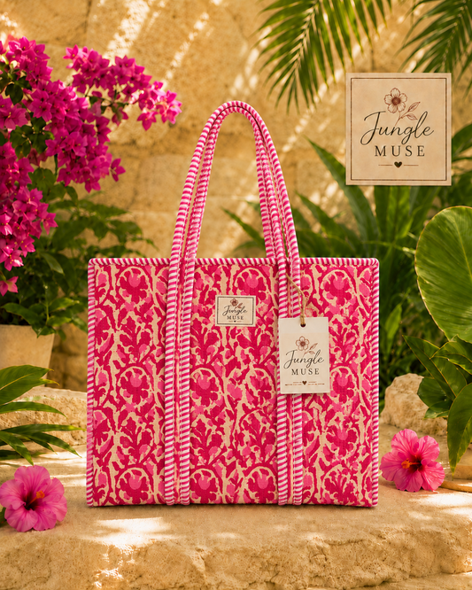 Pink Palace Quilted Tote Bag