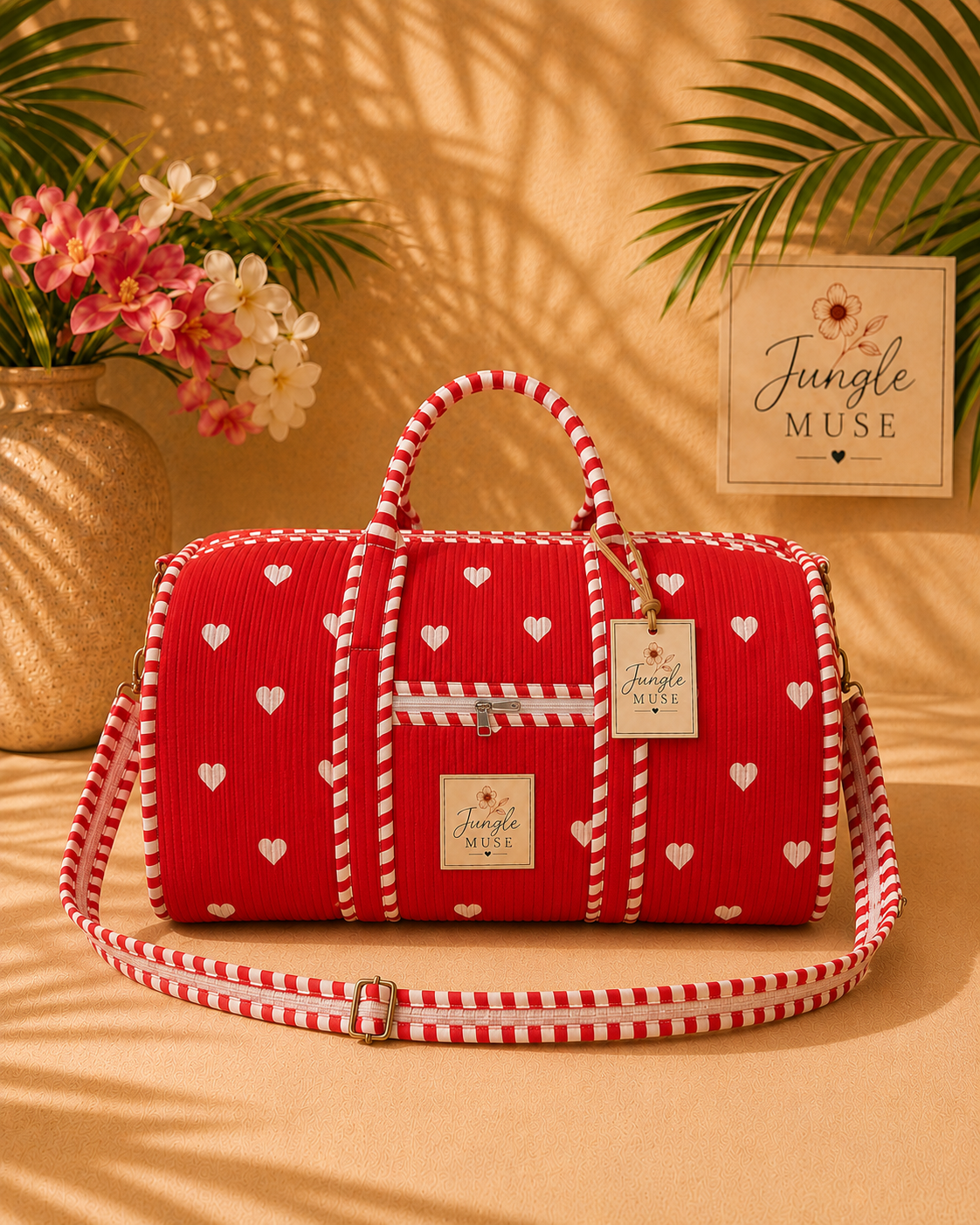 Scarlet Love Quilted Duffle Bag