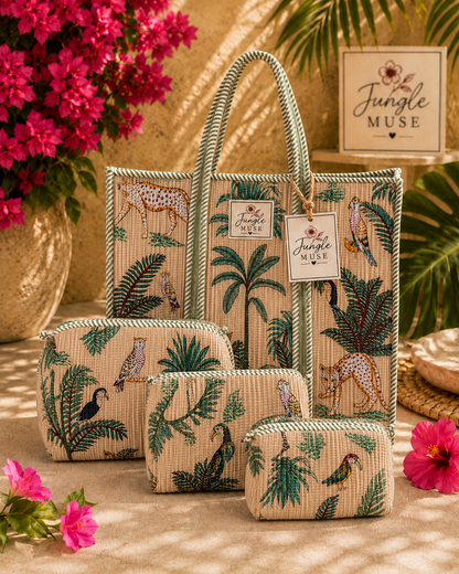 Savannah Ivory Quilted Tote & Pouch Set