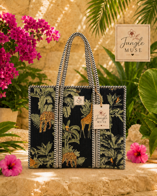 Jungle Night Carryall Quilted Tote Bag