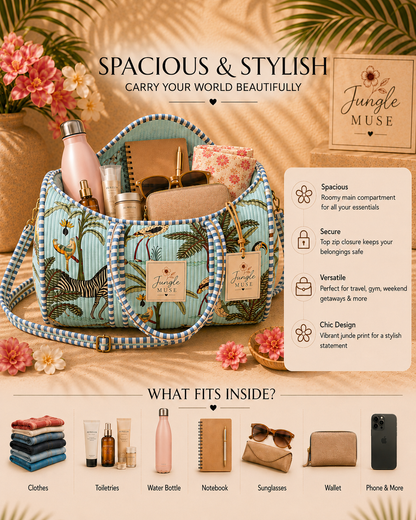 Tropical Sky Quilted Duffle Bag