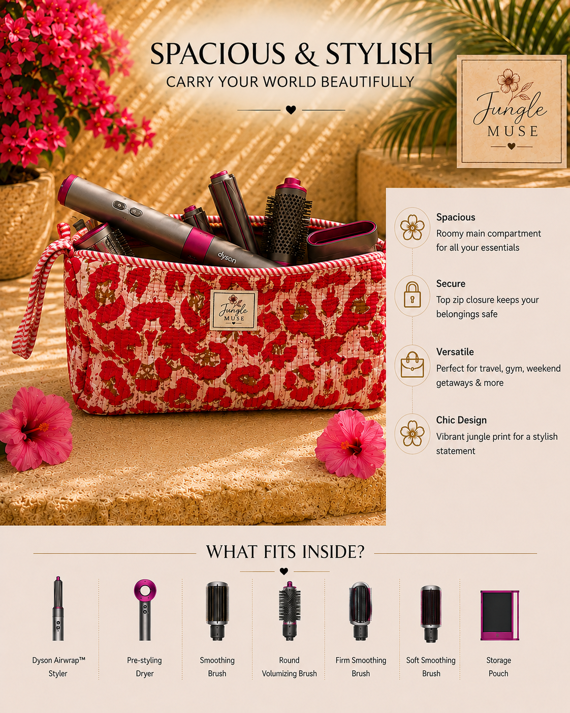 Red Poppy Bloom Dyson Bag