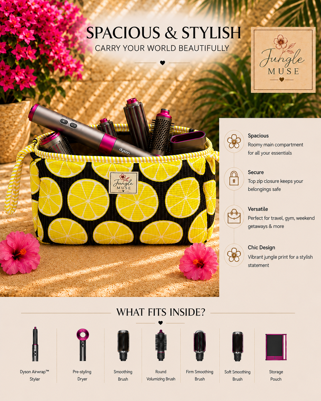 Lemon Zest Quilted Dyson Bag