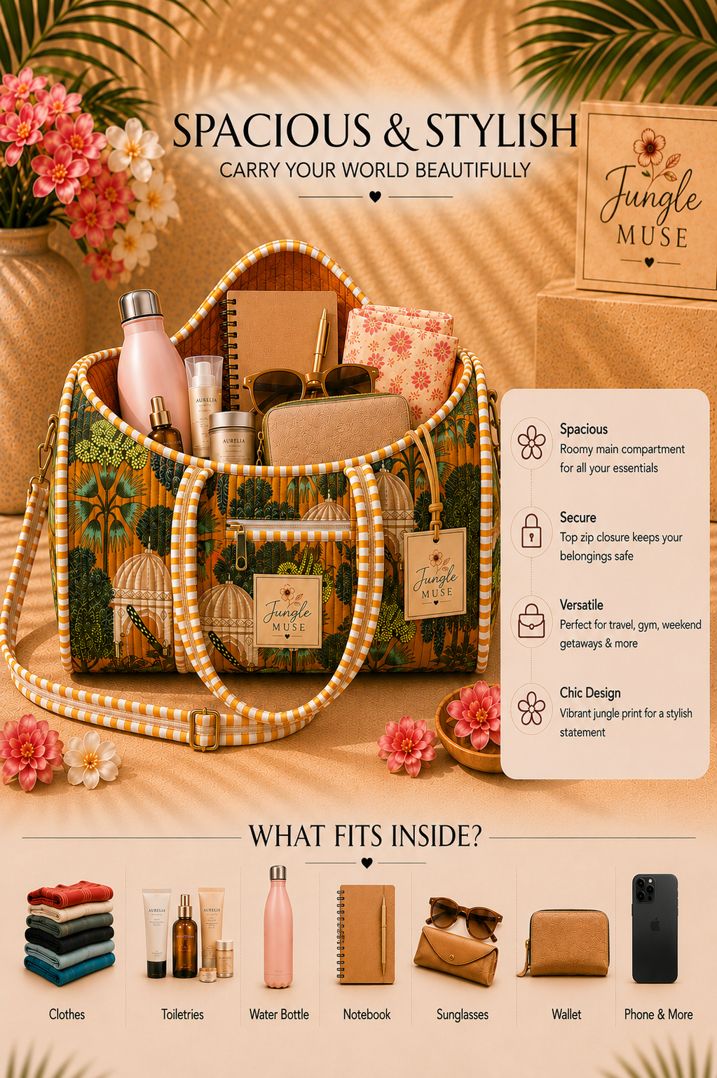 Golden Grove Quilted Duffle Bag