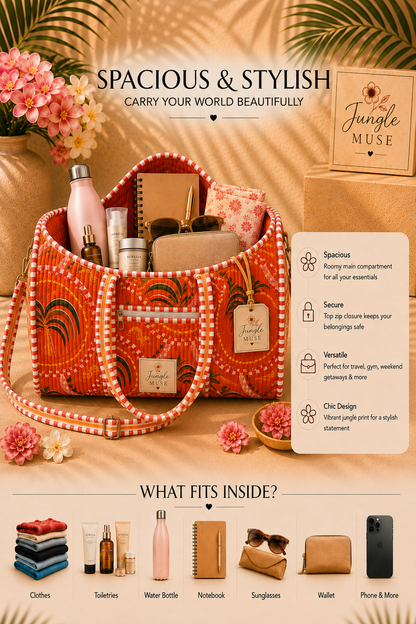 Tropical Fiesta Quilted Duffle Bag