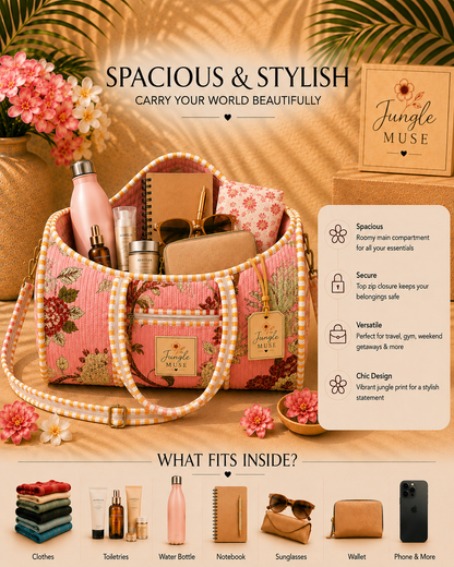 Petal Muse Quilted Duffle Bag