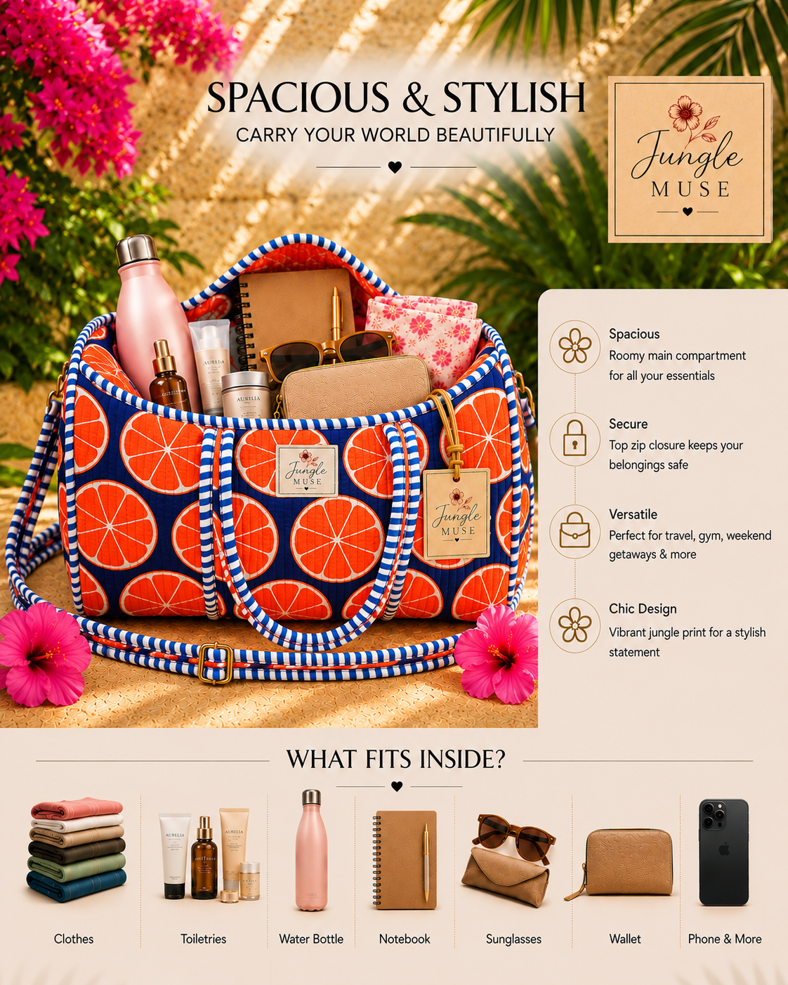 Citrus Pop Luxe Duffle Bag