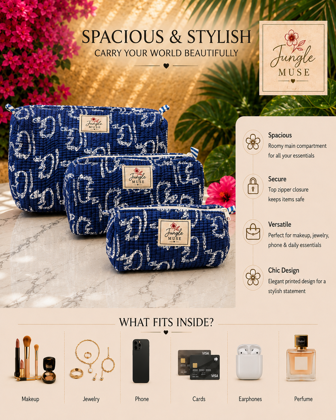 Indigo Tide Pouch Set