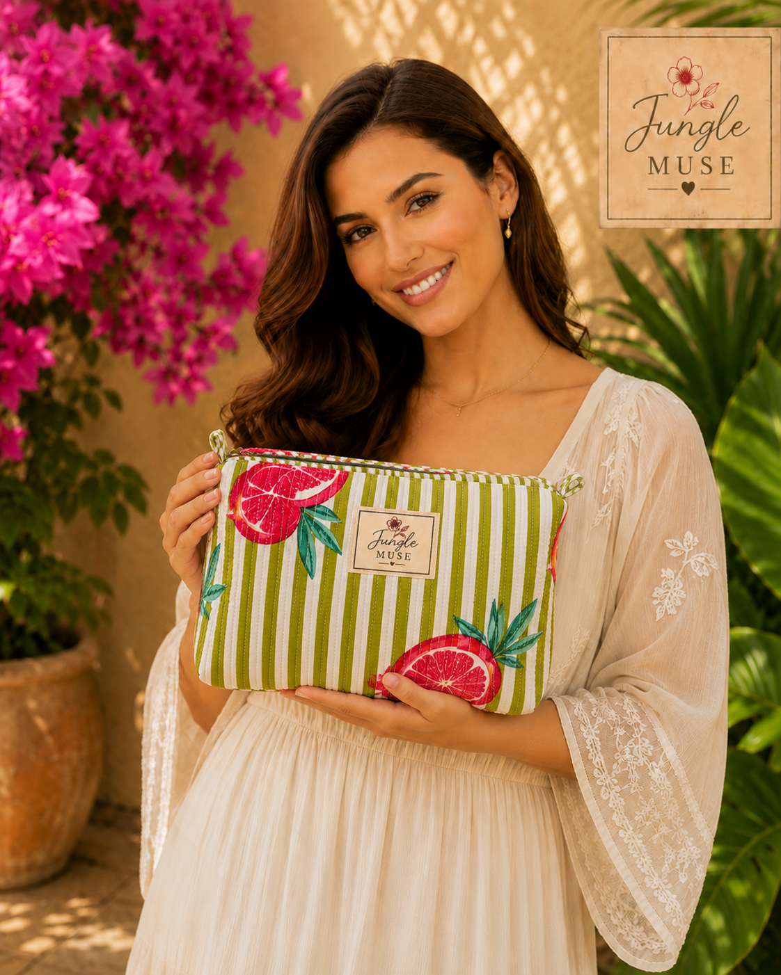 Citrus Grove Quilted Pouch Set