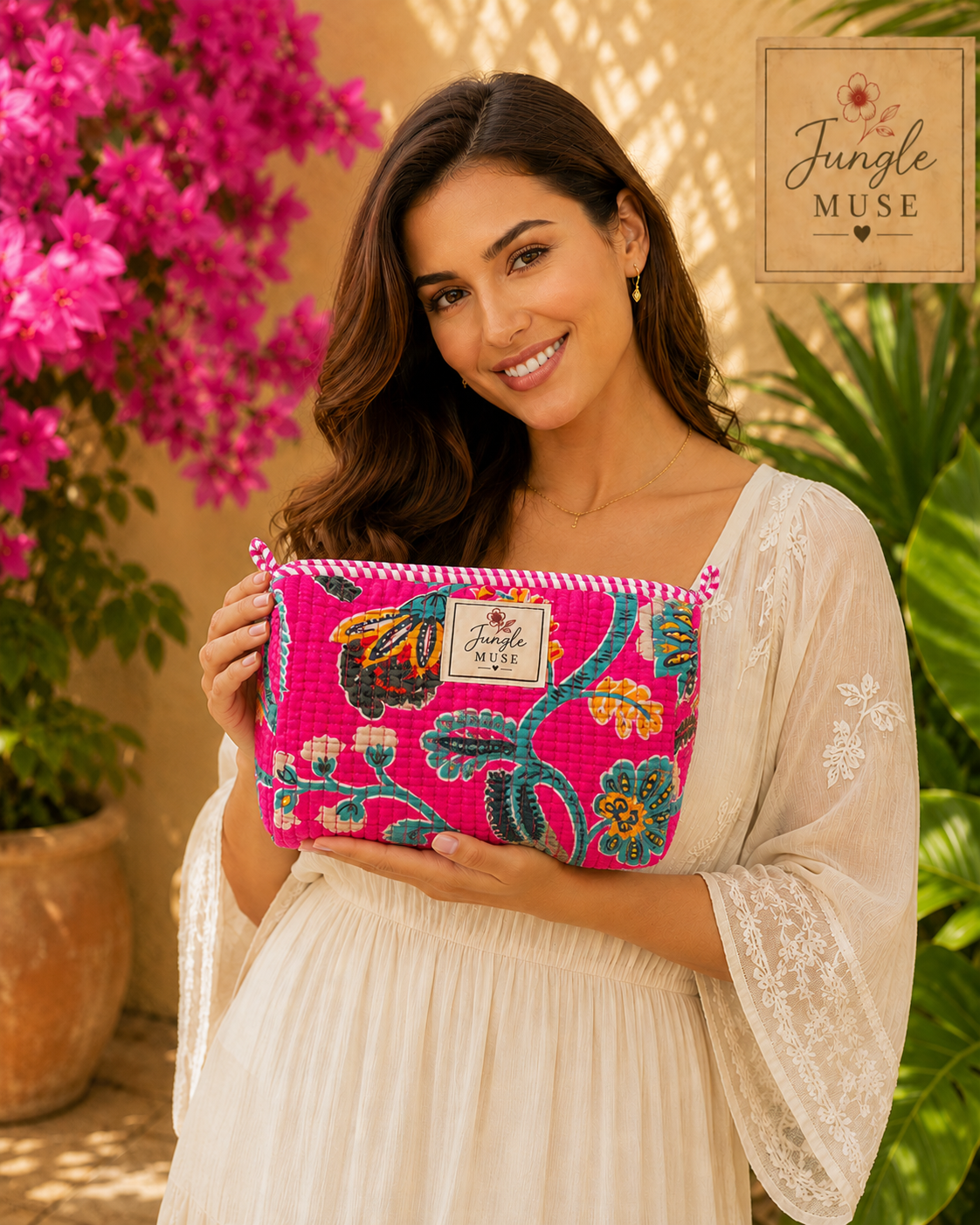 Fuchsia Bloom Pouch Set