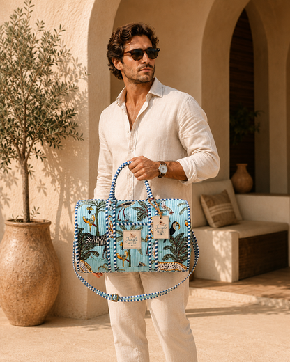 Tropical Sky Quilted Duffle Bag