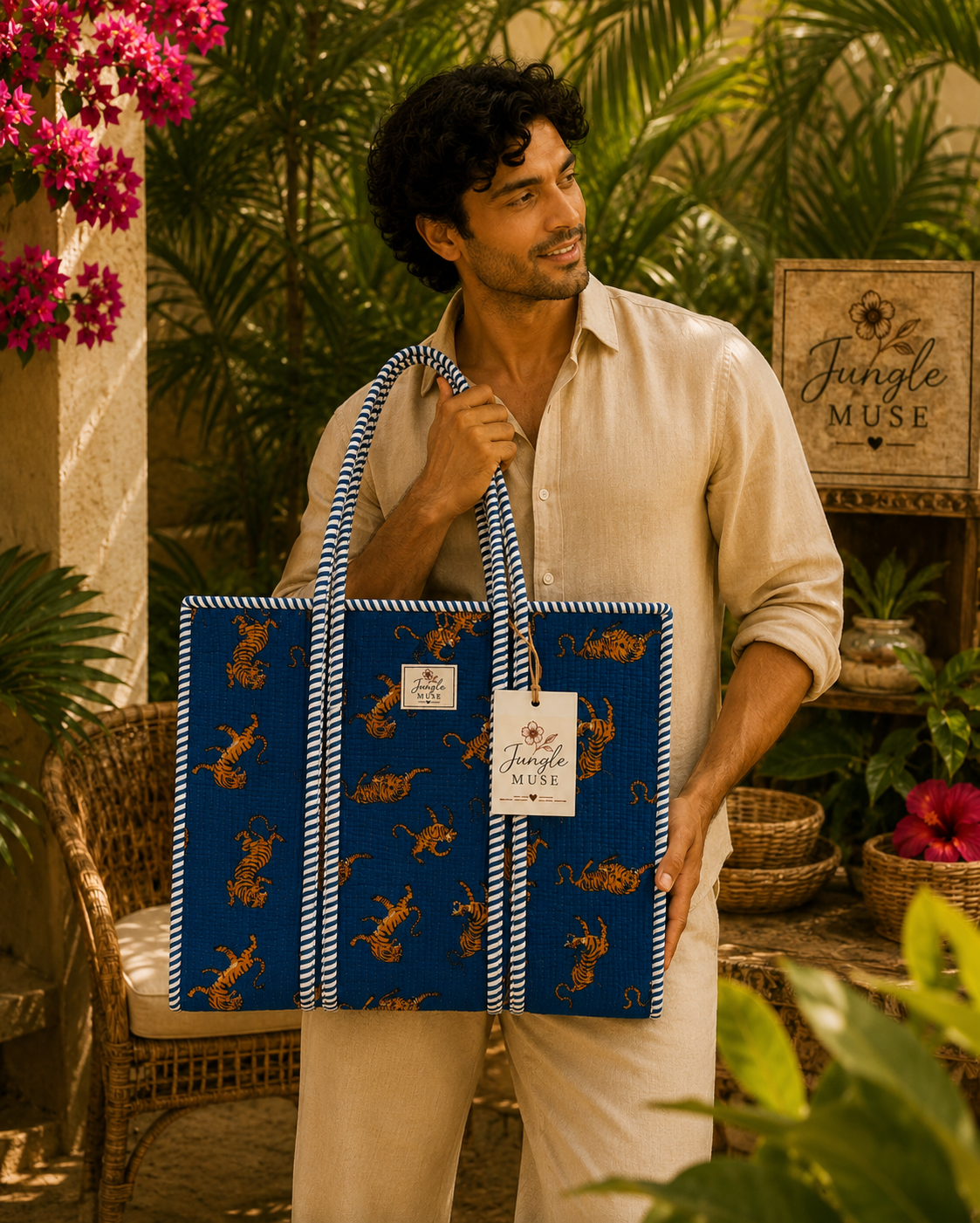 Royal Muse Quilted Tote Bag