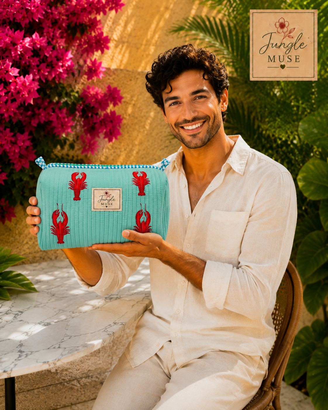 Lobster Lagoon Quilted Pouch Set
