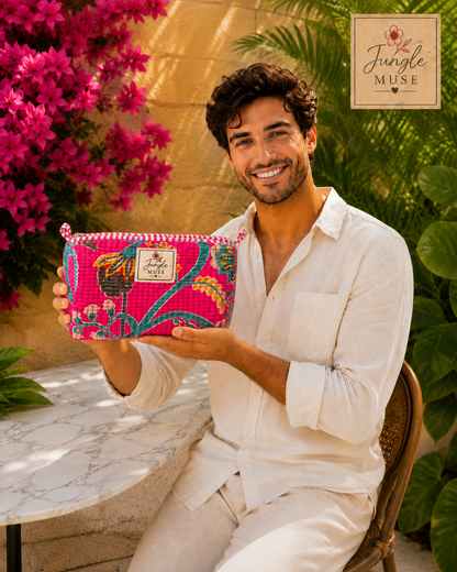 Fuchsia Bloom Pouch Set