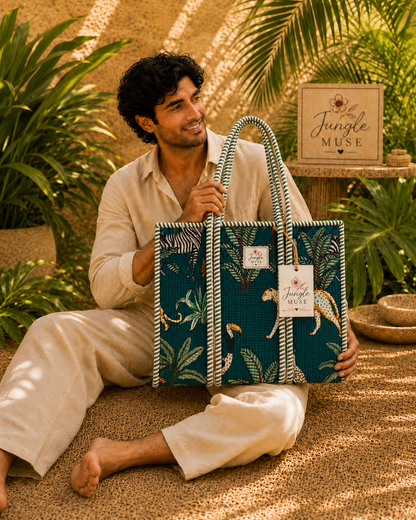 Emerald Jungle Quilted Tote Bag