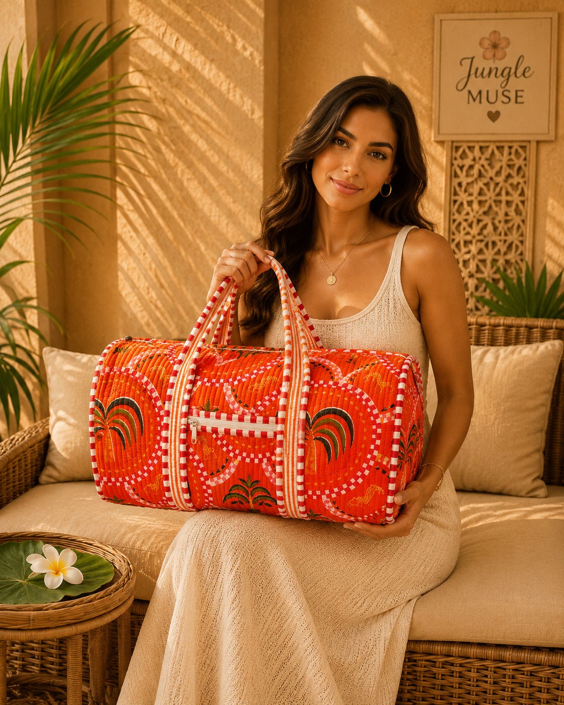 Tropical Fiesta Quilted Duffle Bag