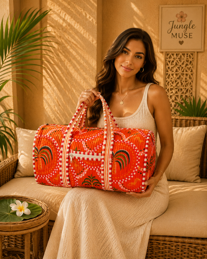 Tropical Fiesta Quilted Duffle Bag