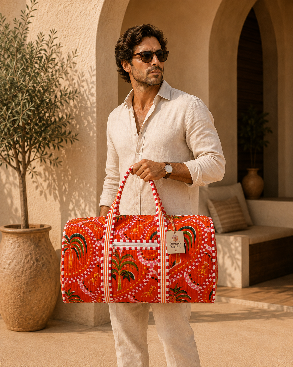 Tropical Fiesta Quilted Duffle Bag
